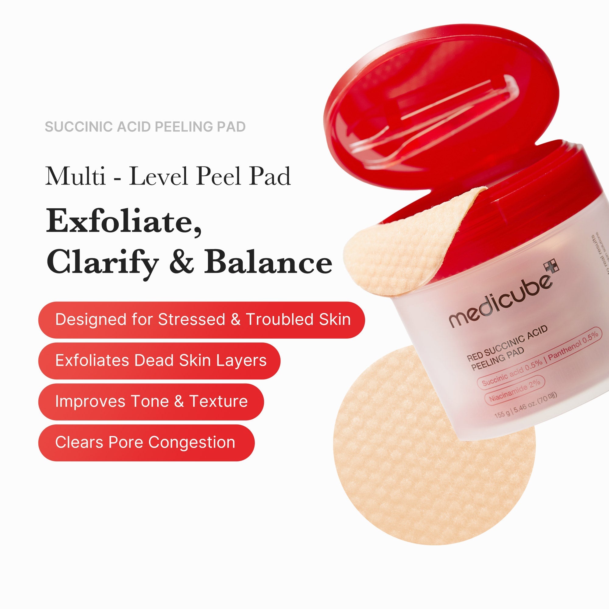 Red Succinic Acid Panthenol Pads G9
