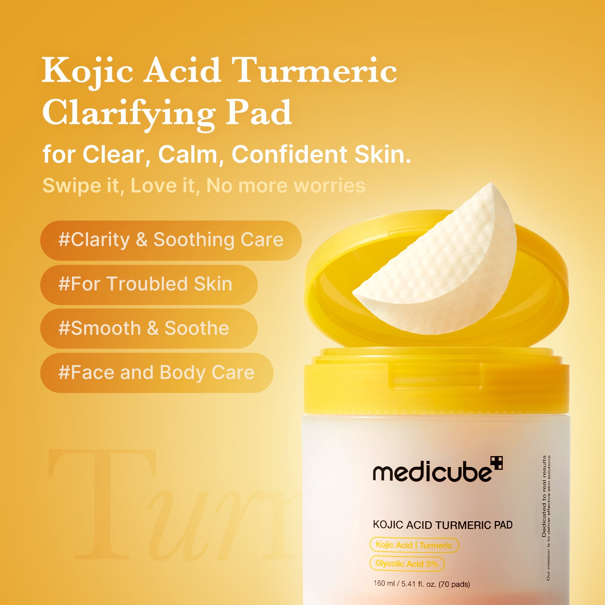 Kojic Acid Tumeric Toner Pad T9
