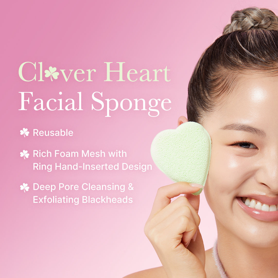 Clover Heart Facial Sponge Z0