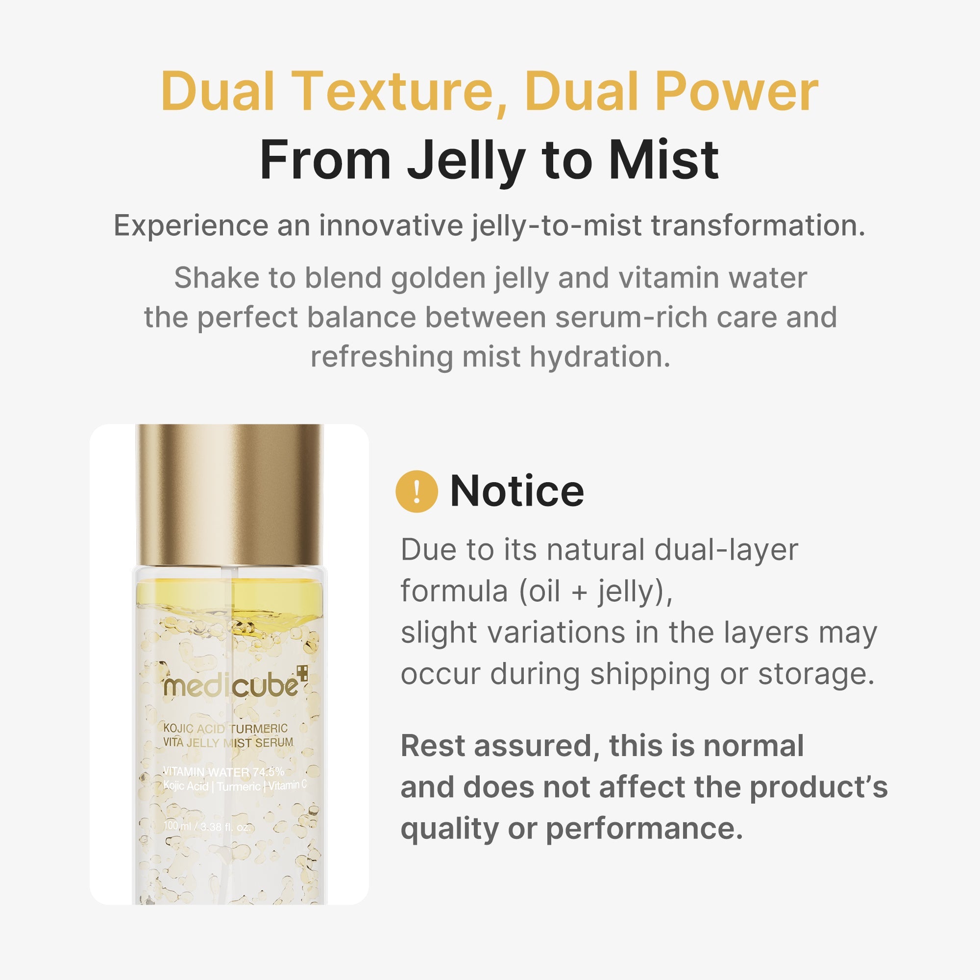 Kojic Acid Turmeric Vitamin Gold Jelly Mist Serum K3